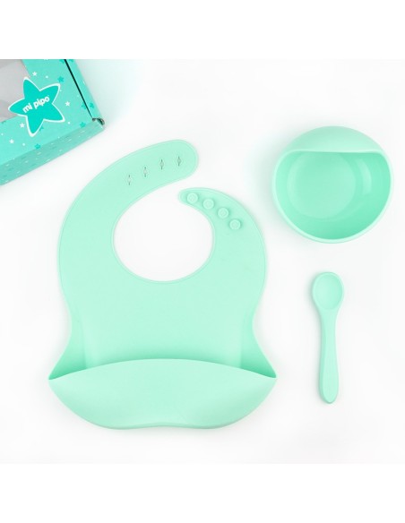 Vajilla de silicona con bol menta