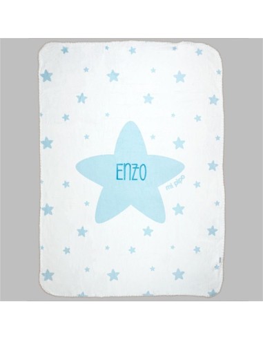 Arrullo Estrellas Azul Personalizado tacto terciopelo