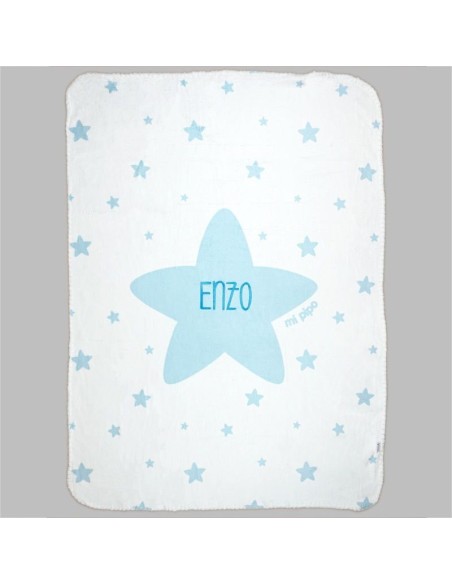 Arrullo Estrellas Azul Personalizado tacto terciopelo