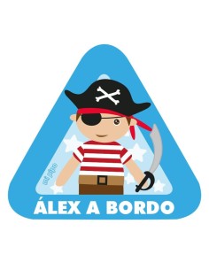 Adhesivo Bebé a bordo Pirata para coche personalizado