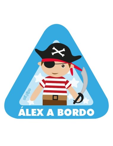 Adhesivo Bebé a bordo Pirata para coche personalizado