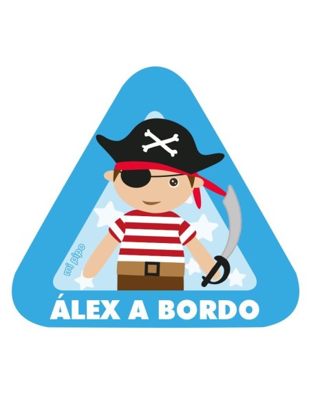 Adhesivo Bebé a bordo Pirata para coche personalizado