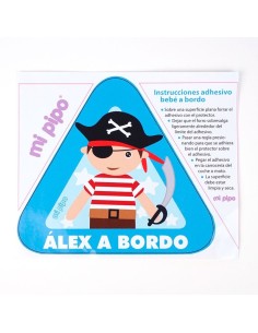Adhesivo Bebé a bordo Pirata para coche personalizado 2