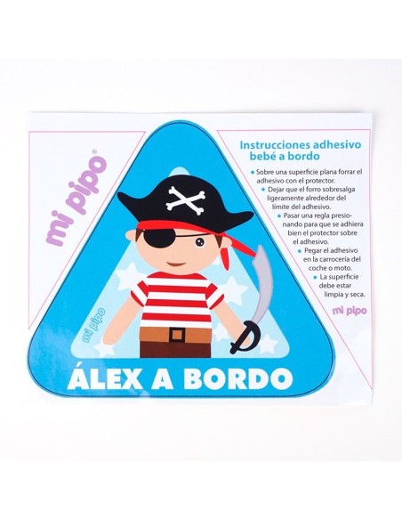 Adhesivo Bebé a bordo Pirata para coche personalizado