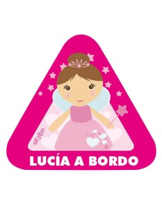 Adhesivo Bebé a bordo Hada para coche personalizado