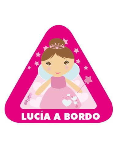 Adhesivo Bebé a bordo Hada para coche personalizado