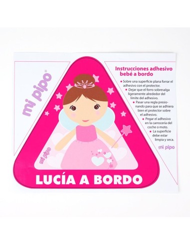 Adhesivo Bebé a bordo Hada para coche personalizado