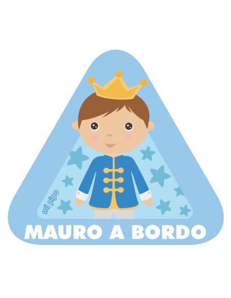 Adhesivo Bebé a bordo Príncipe para coche personalizado