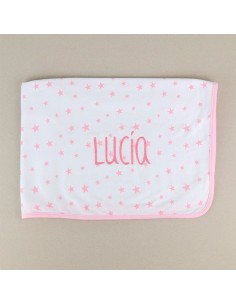 Arrullo Estrellas Rosa de algodón Personalizado