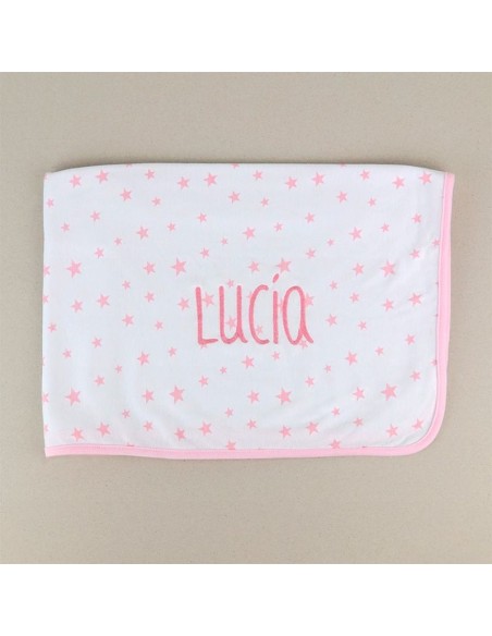 Arrullo Estrellas Rosa de algodón Personalizado