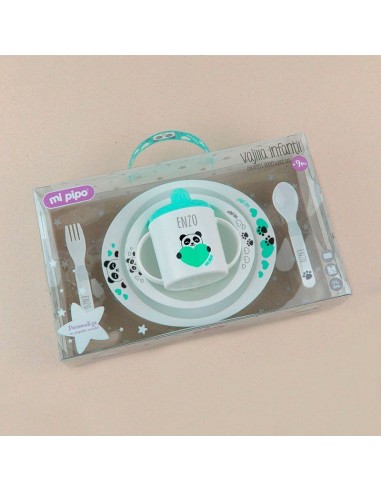 Vajilla Panda menta Personalizada