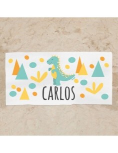 Toalla de baño Premium Dinosaurio Personalizada