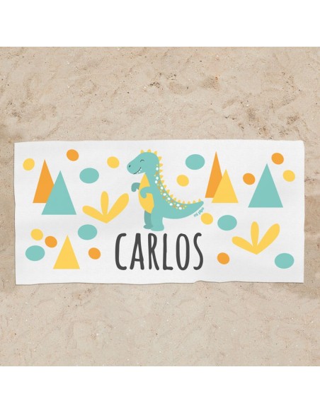 Toalla de baño Premium Dinosaurio Personalizada