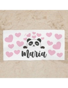 Toalla de baño Premium Panda Azul Personalizada