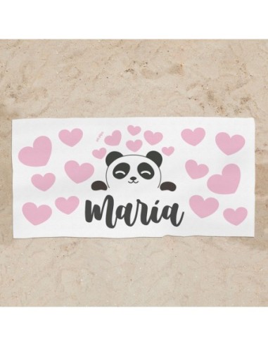 Toalla de baño Premium Panda Rosa Personalizada