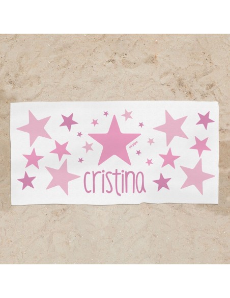 Toalla de baño Premium Estrella Rosa Personalizada