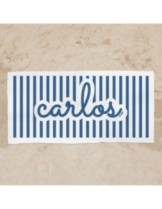 Toalla de baño Premium Rayas Roja Personalizada