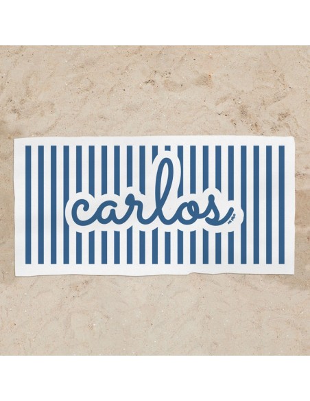 Toalla de baño Premium Rayas Roja Personalizada