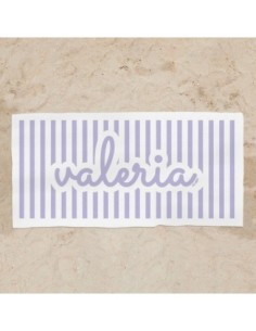Toalla de baño Premium Rayas Menta Personalizada
