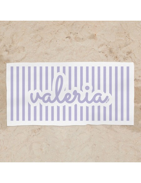Toalla de baño Premium Rayas Menta Personalizada