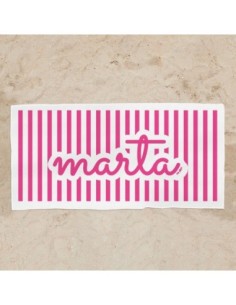 Toalla de baño Premium Rayas Fucsia Personalizada