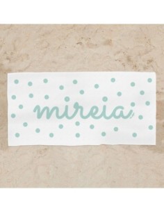 Toalla de baño Premium Personalizada Candy Celeste, elige dibujo