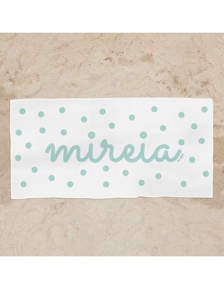 Toalla de baño Premium Personalizada Candy Celeste, elige dibujo