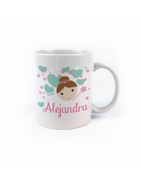Taza cerámica o plástico Hada personalizada