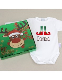 Babidu Body Navideño Personalizado Navidad Árbol con cajita de regalo