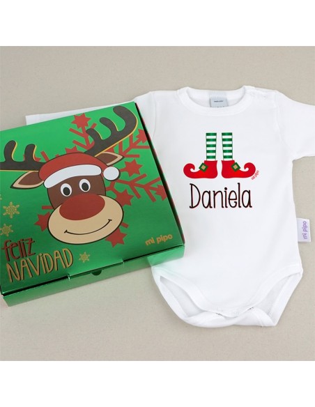 Babidu Body Navideño Personalizado Navidad Árbol con cajita de regalo