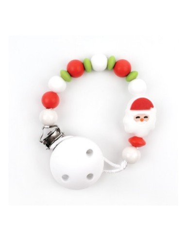Cadenita de Silicona Navidad Papá Noel Rojo
