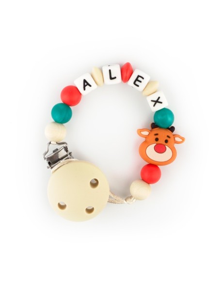 Cadenita de Silicona personalizada Navidad Estrella Blanca