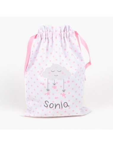 Saquito Nube Rosa Personalizado