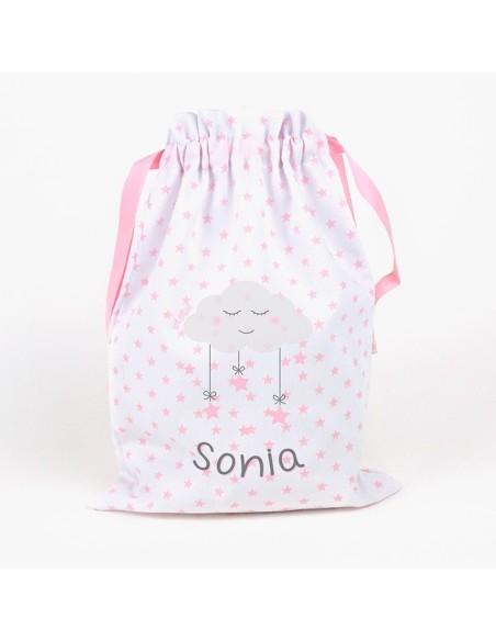 Saquito Nube Rosa Personalizado