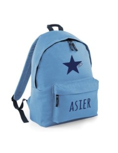 Mochila Junior Azul personalizada, dibujo a elegir