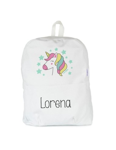 Mochila Medium LONA Estrella Menta personalizada, color a elegir