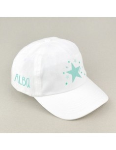 Gorra Junior Estrella Menta Blanca personalizada