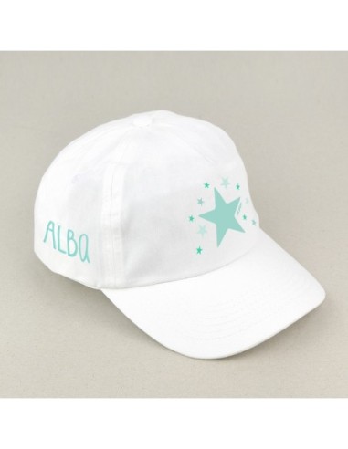 Gorra Junior Estrella Menta Blanca personalizada