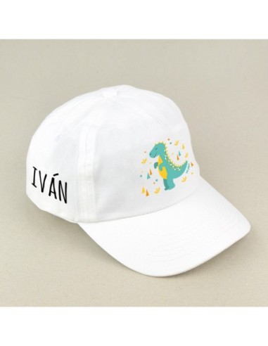 Gorra Junior Dinosaurio Blanca personalizada