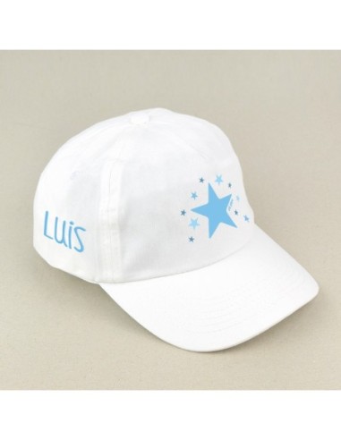 Gorra Junior Estrella Azul Blanca personalizada
