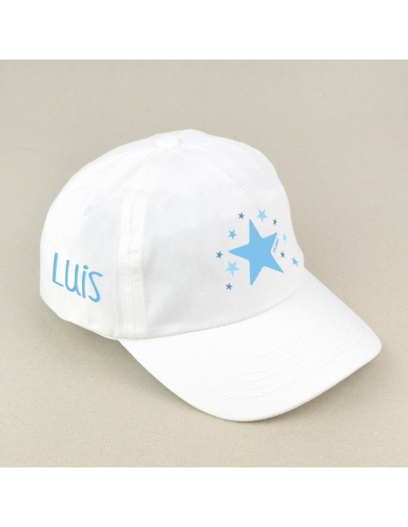 Gorra Junior Estrella Azul Blanca personalizada