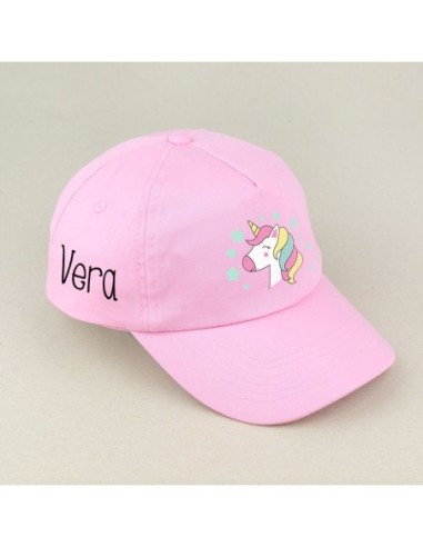 Gorra Junior Unicornio Blanca o Rosa personalizada