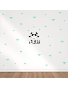Vinilo decorativo Maxi Panda Corazones Rosa