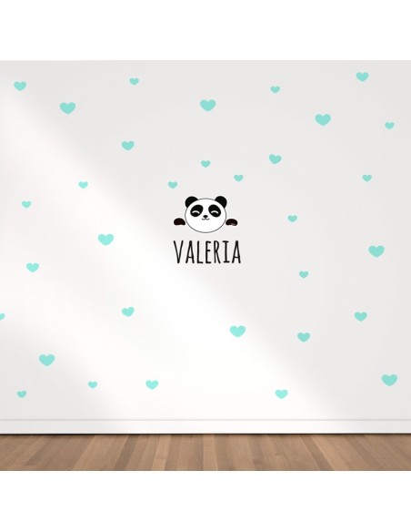 Vinilo decorativo Maxi Panda Corazones Rosa