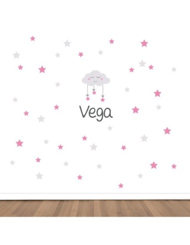 Vinilo decorativo Maxi Nube con Estrellas Azul