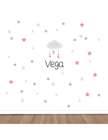 Vinilo decorativo Maxi Nube con Estrellas Azul