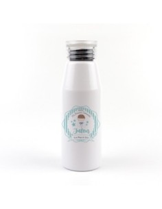 Botella Aluminio personalizada Comunión Menta Niña