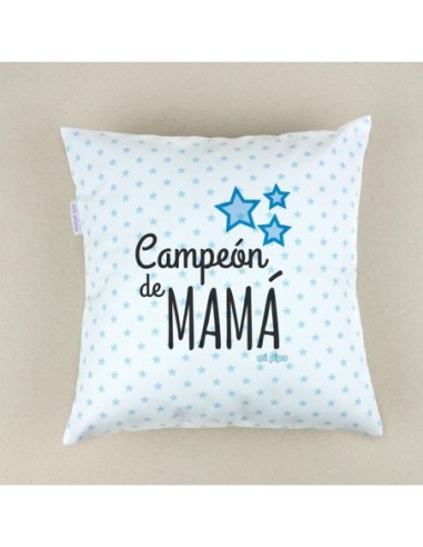 Cojín cuadrado piqué Campeón de Mamá