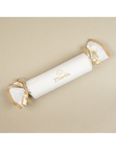 Cojín Antivuelco Caramelo Blanco y Beige Personalizado, dibujo opcional