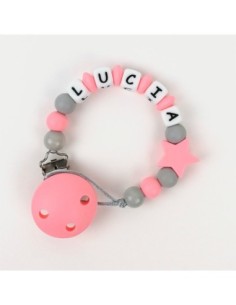 Cadenita de silicona Estrella Salmón Personalizada